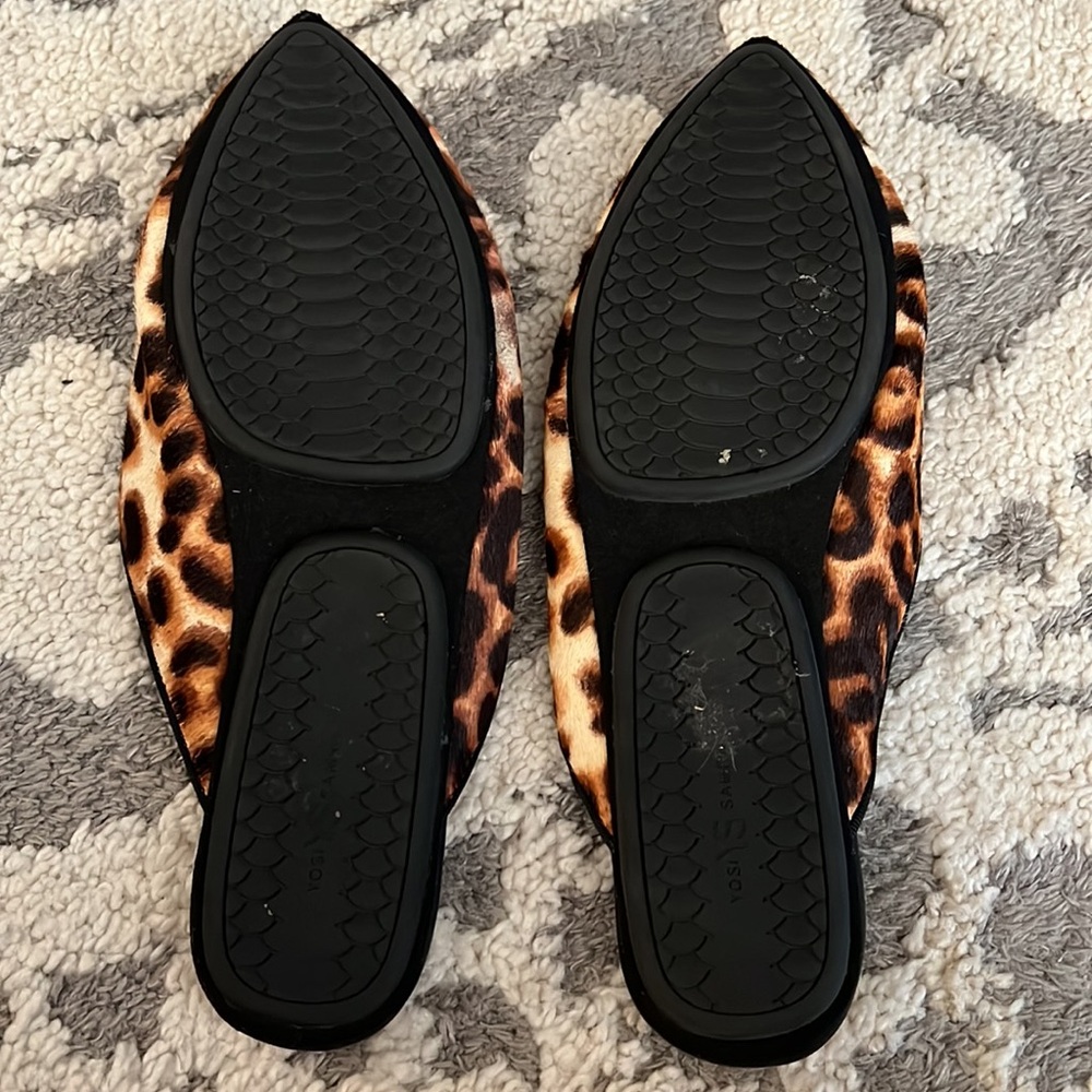 Yosi Samra pony hair leopard flat mules, size 8 GUC - Picture 3 of 7